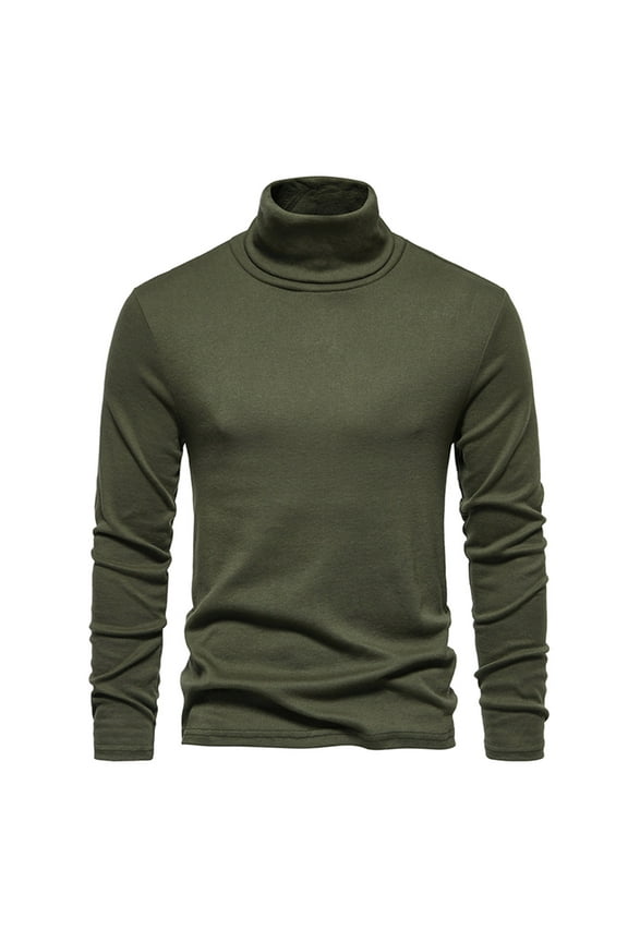 Men's Turtle Neck Shirts High Neck Mock Neck T Shirts Long Sleeve Slim Fit Sweater Casual Thermal Pullover