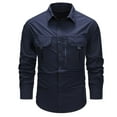 thumbnail image 1 of Dovford Men's Twill Shirt Long Sleeve Casual Workwear Outdoor Lightweight Two Pocket Work Shirt Fire Retardant Shirts, 1 of 6