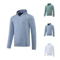 thumbnail image 1 of Dovford Men's UPF 50+ Hoodie Shirts Rash Guard Long Sleeve Sun Protection SPF Fishing Shirt UV for Athletic Running Swim 2025, 1 of 4