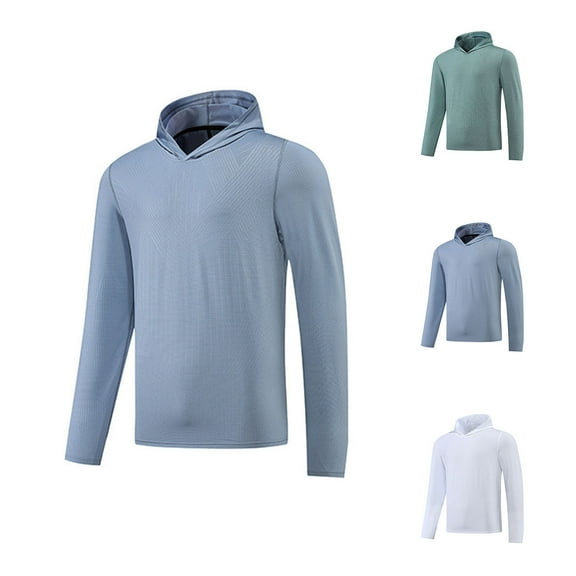 Dovford Men's UPF 50+ Hoodie Shirts Rash Guard Long Sleeve Sun Protection SPF Fishing Shirt UV for Athletic Running Swim 2025