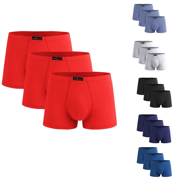 Dovford Men's Underwear Boxer Briefs 3 Pack, Soft Comfortable Underwear with ComfortFlex Waistband, Moisture Wicking