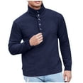 thumbnail image 1 of Dovford Men's Waffle Sweatshirt Casual Long Sleeve Outdoor Stand Collar Button Pullover Sweatshirts, 1 of 6