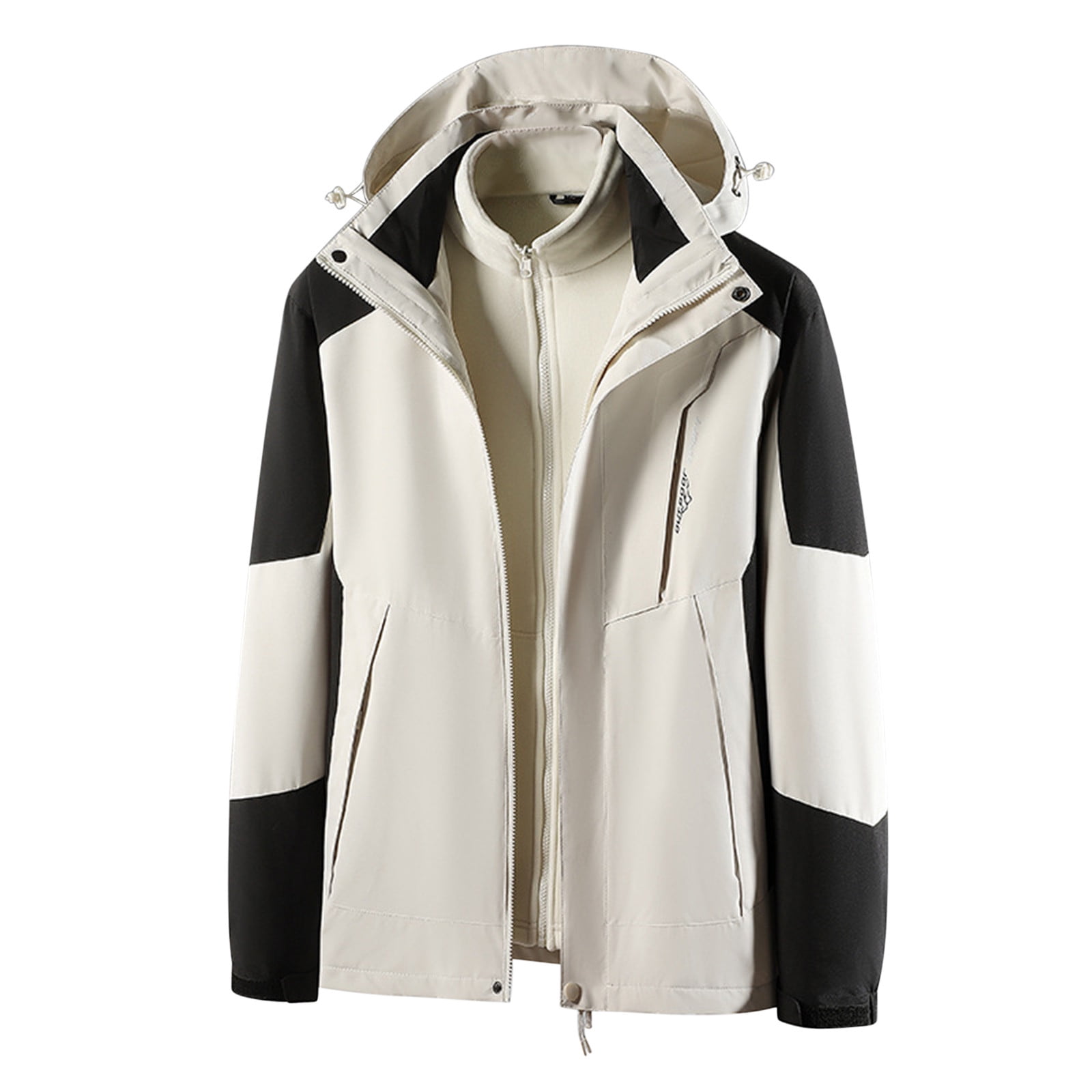 Men's 3-in-1 Waterproof Ski Jacket - Fleece Lined Winter Snow Coat With Hood