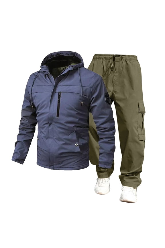 Men's Waterproof Golf Rain Suit Rain Gear Jacket and Pant Outdoor Lightweight Hooded Raincoat