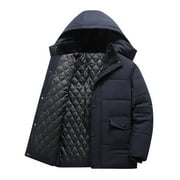 Dovford Mens Winter Coats Down Jackets Outerwear Long Cotton Coat Men Thick Warm Jacket Coat Overcoat