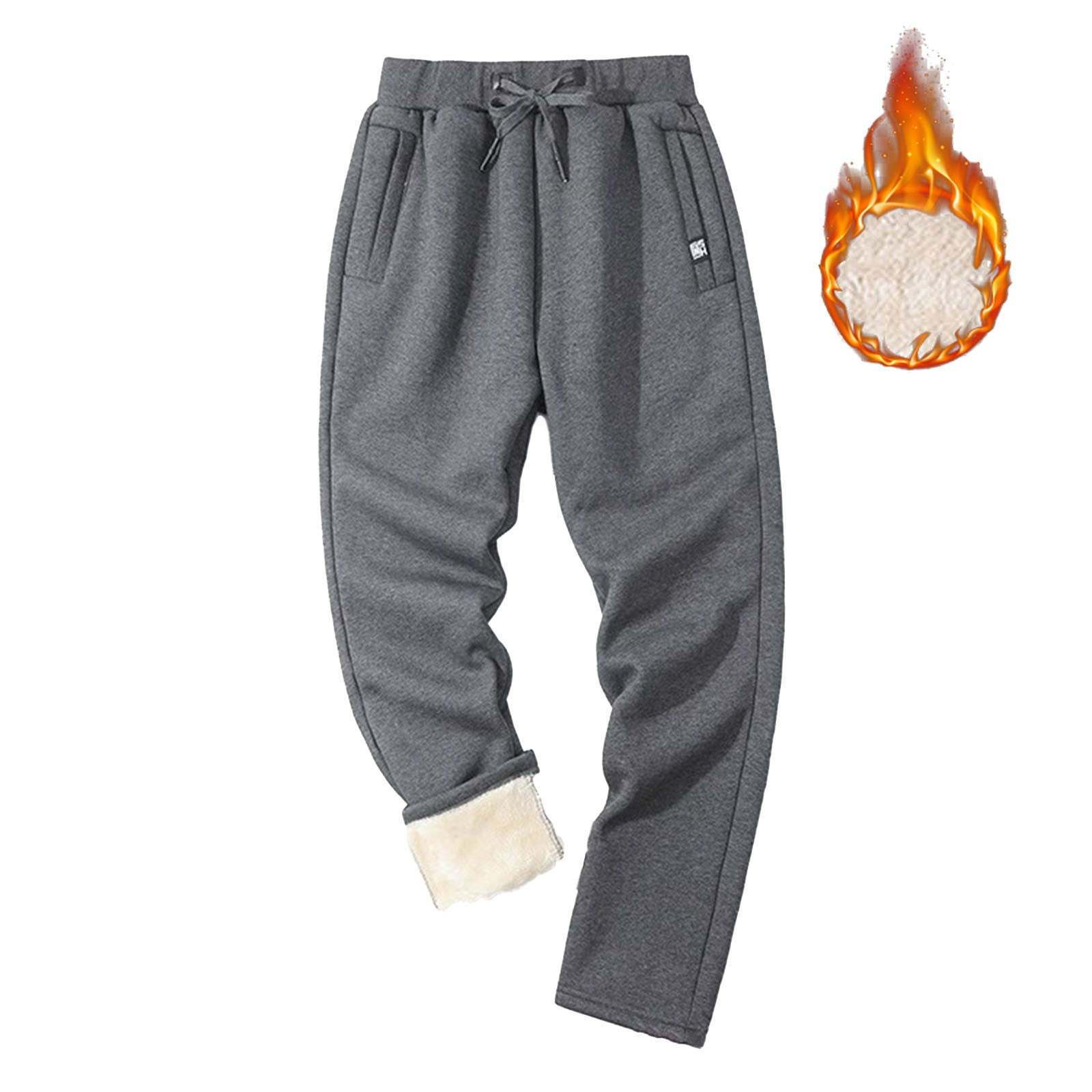 Warme Fleecebroek Voor Heren Sherpa-gevoerde Joggingbroek Active Winter- joggingbroek (Color : Gray, Size : XXL