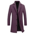 thumbnail image 1 of Dovford Men's Wool Blend Long Pea Coat Single Breasted Casual Warm Winter Trench Coat Overcoat with Pockets, 1 of 5