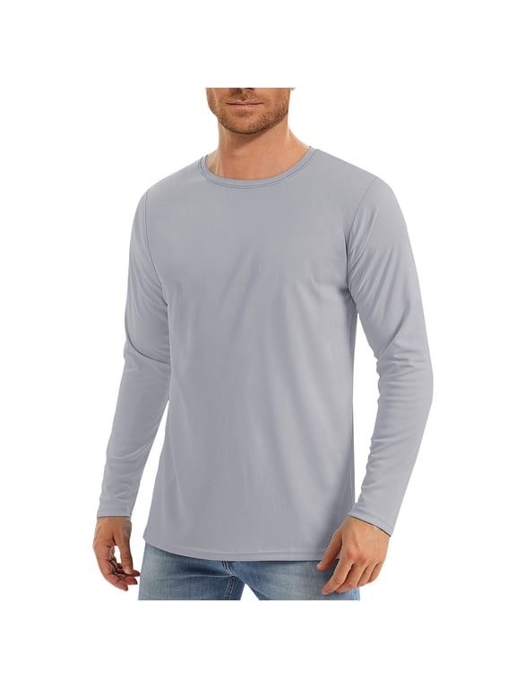 Men's Workout Shirts Long Sleeve Dry Fit T Shirts UPF 50+ Sun Protection Athletic Gym Running Active Tee Tops