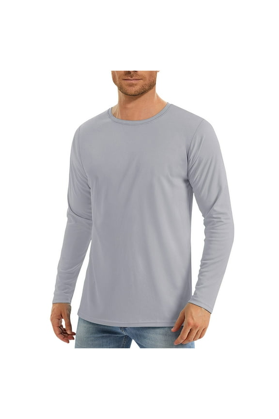Men's Workout Shirts Long Sleeve Dry Fit T Shirts UPF 50+ Sun Protection Athletic Gym Running Active Tee Tops