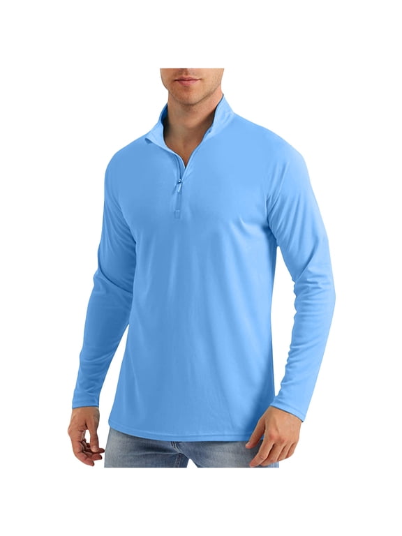 Men's Workout Shirts Long Sleeve Dry Fit T Shirts UPF 50+ Sun Protection Athletic Gym Running Active Tee Tops