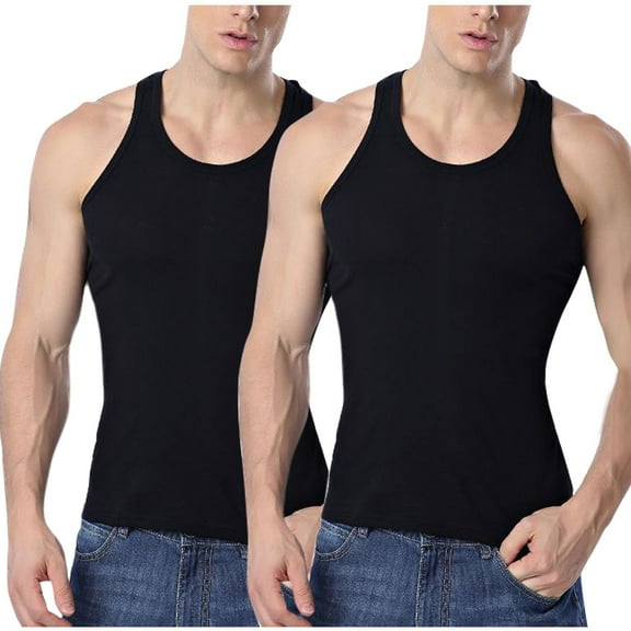 Dovford Men's Workout Tank Top 2 Pack Casual Soft Sleeveless Gym Muscle Shirts Bodybuilding Tee