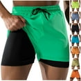 thumbnail image 1 of Dovford Mens 2-in-1 Swim Trunks with Compression Liner 7" Quick Dry Athletic Running Beach Board Shorts with Pockets, 1 of 1