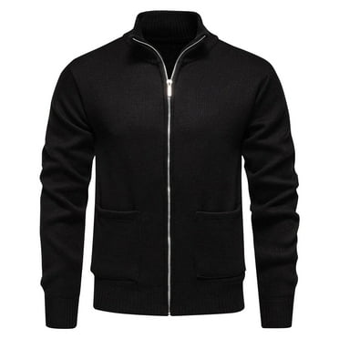 Dovford Mens Cardigan Sweaters Slim Fit Full Zip Up Sweater Stand Collar Casual Knitted Cardigans