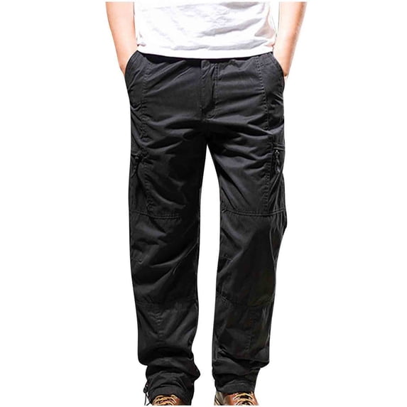 Dovford Mens Cargo Pants Casual Drawstring Athletic Jogger Sports Outdoor Trousers with Pockets