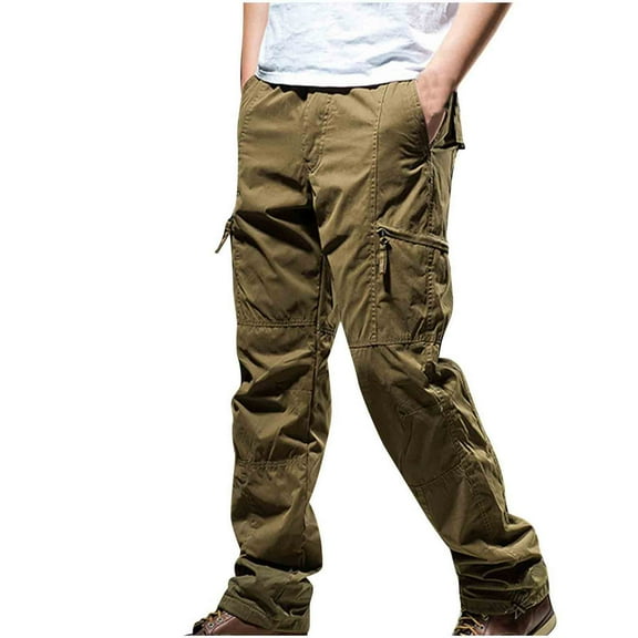 Dovford Mens Cargo Pants Casual Drawstring Athletic Jogger Sports Outdoor Trousers with Pockets