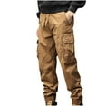 thumbnail image 1 of Dovford Mens Cargo Pants Classic Fit Pants Cotton Mens Work Pants Casual Elastic Waist Men Pants Pccket, 1 of 2