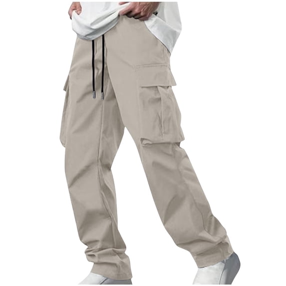 Dovford Mens Casual Joggers Pants Cargo Pants Men Multi Pockets Tapered Sweatpants Drawstring Elastic Waist Outdoor Trousers