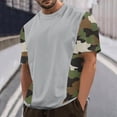thumbnail image 1 of Dovford Mens Casual Short Sleeve Tops Summer Crew Neck Loose T-Shirt Camouflage Colorblock Shirts Cute Tee Clothes Plus Size, 1 of 5