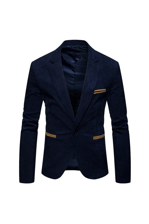 Mens Corduroy Blazer Summer Lightweight Thin Casual Sport Coat Solid Two Button Pocket Suit Jacket Big&Tall