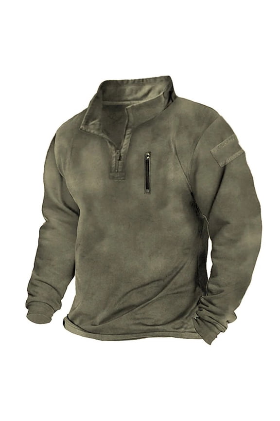 Mens Corduroy Shirt with Elbow Patches Button Up Mock Neck Long Sleeve Sweaters Casual Polo Sweatshirts No Hood