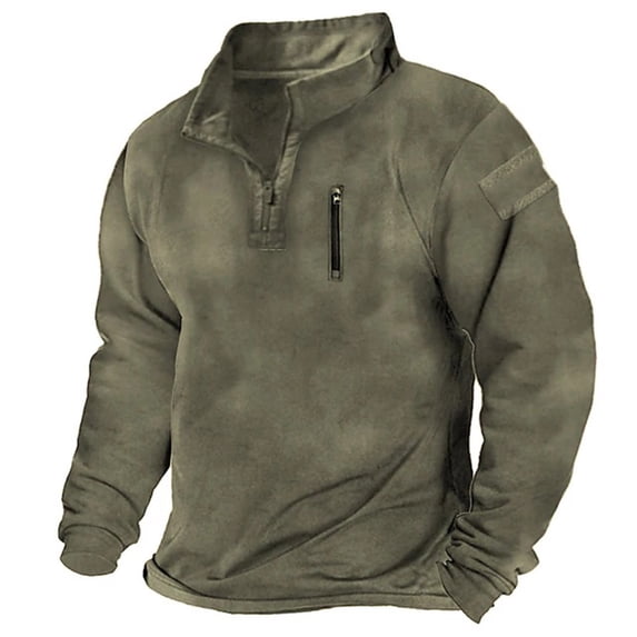 Dovford Mens Corduroy Shirt with Elbow Patches Button Up Mock Neck Long Sleeve Sweaters Casual Polo Sweatshirts No Hood