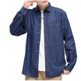 thumbnail image 1 of Dovford Mens Denim Shirt Long Sleeve Jean Work Shirts Regular Fit Button Down Shirts with Pockets, 1 of 7