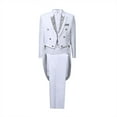 thumbnail image 1 of Dovford Mens Dress Tuxedo Suit Tuxedo Jacket Tails Slim Fit Tailcoat Dress Coat Swallowtail Dinner Party Wedding Blazer Suit Jacket, 1 of 4