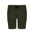 thumbnail image 1 of Dovford Mens Elastic Waist Cargo Shorts Zipper Stretch Lightweight Summer Outdoor Multi Pocket Casual Short Pants, 1 of 4