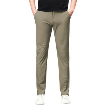 Dovford Mens Elastic Waist Solid Color Jeans Pants for Seniors Adaptive Mens Pants for Elderly with Zipper