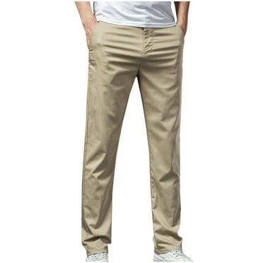Dovford Mens Elastic Waist Solid Color Jeans Pants for Seniors Adaptive Mens Pants for Elderly with Zipper