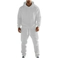 thumbnail image 1 of Dovford Mens Fall Winter Tracksuit Fashion Hoodies Sweatpants 2 Piece Set Fleece Warm Running Sweatsuit Jogging Suit, 1 of 7