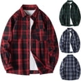 thumbnail image 1 of Dovford Mens Flannel Shirt Long Sleeve Plaid Flannel Shirt for Men Soft 100% Cotton Casual Button Down Shirts Regular Fit, 1 of 1