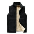 Dovford Mens Full Zip Sweater Fleece Vest, Sherpa Lined Stand Collar