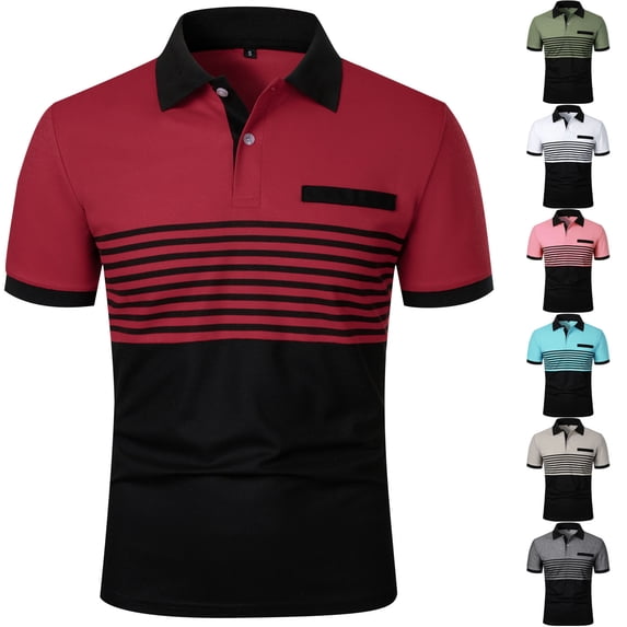 Dovford Mens Golf Shirt Moisture Wicking Dry Fit Print Performance Short Sleeve Polo Shirts for Men