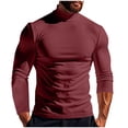 thumbnail image 1 of Dovford Mens Half Turtleneck Long Sleeve Pullover Basic Designed Undershirt Stretch Slim Fit Sweaters, 1 of 6