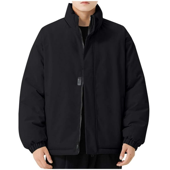 Dovford Mens Jacket Zip up Quilted Jacket Stand Collar Jacket Warm Down Jacket Winter Insulated Jackets