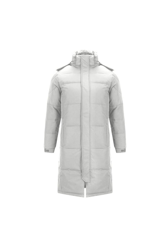 Mens Long Puffer Jacket Winter Coat with Hood Waterproof Windproof Padded Down Parka 2024