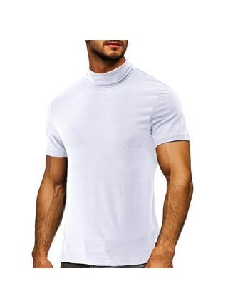 White Short Sleeve Turtleneck