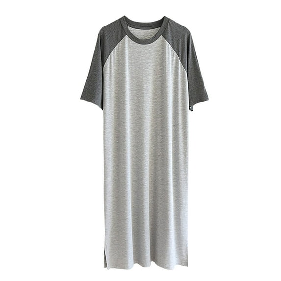 Dovford Mens Nightshirt Pajamas Short Sleeve Nightgown Sleepwear Big&Tall Sleep Shirts