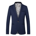 thumbnail image 1 of Dovford Mens Oversized Suit Coat Casual Solid One Button Business Suit Jackets Plus Size Wedding Banquet Host Blazers Jacket, 1 of 6