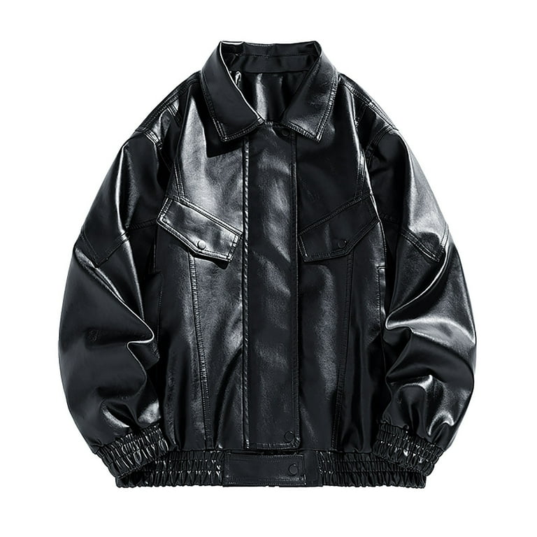 Oversized leather jacket mens hot sale