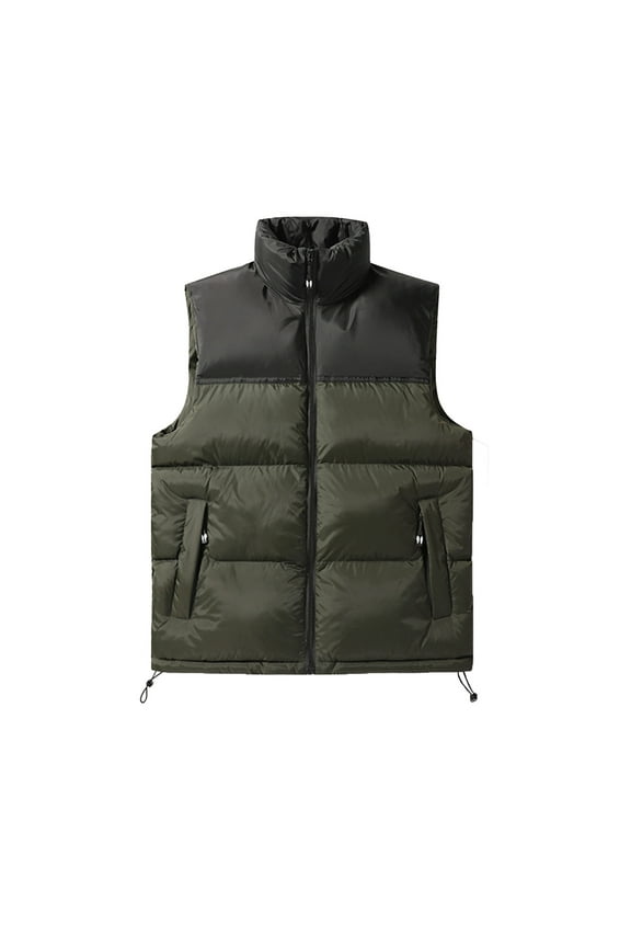 Mens Puffer Vest Lightweight Winter Outdoor Vests Warm Stand Collar Zip Sleeveless Jacket Outerwear