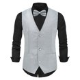 thumbnail image 1 of Dovford Mens Sequins Vest Formal/Leisure V-neck Shiny Waistcoat Bowtie Set Prom Party Tuxedo, 1 of 4