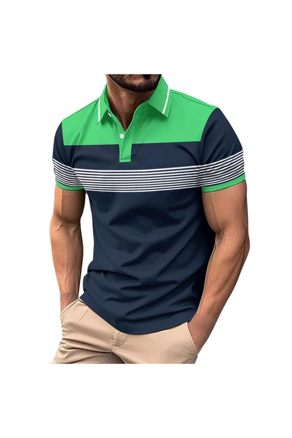 Mens Shirts Casual Stylish Button Down Short Sleeve Polo Shirt Summer Vacation Shirts Loose Athletic Pullover Tee