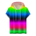 thumbnail image 1 of Dovford Mens Short Sleeve Hoodie Plus Size Sweatshirts Casual Solid Drawstring Hooded Pullover Short Sleeve Sports Hoodie Tops, 1 of 2