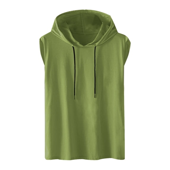 Dovford Mens Short Sleeve Hoodie Plus Size Sweatshirts Casual Solid Drawstring Hooded Pullover Short Sleeve Sports Hoodie Tops