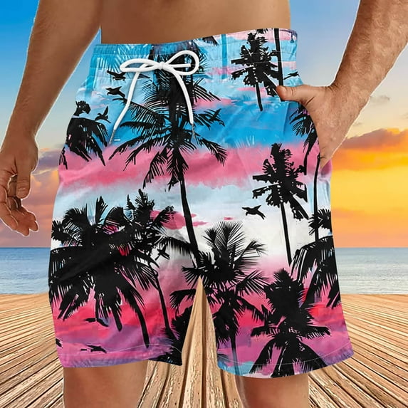 Dovford Mens Swim Trunks Quick Dry Board Shorts with Zipper Pockets Bathing Suit