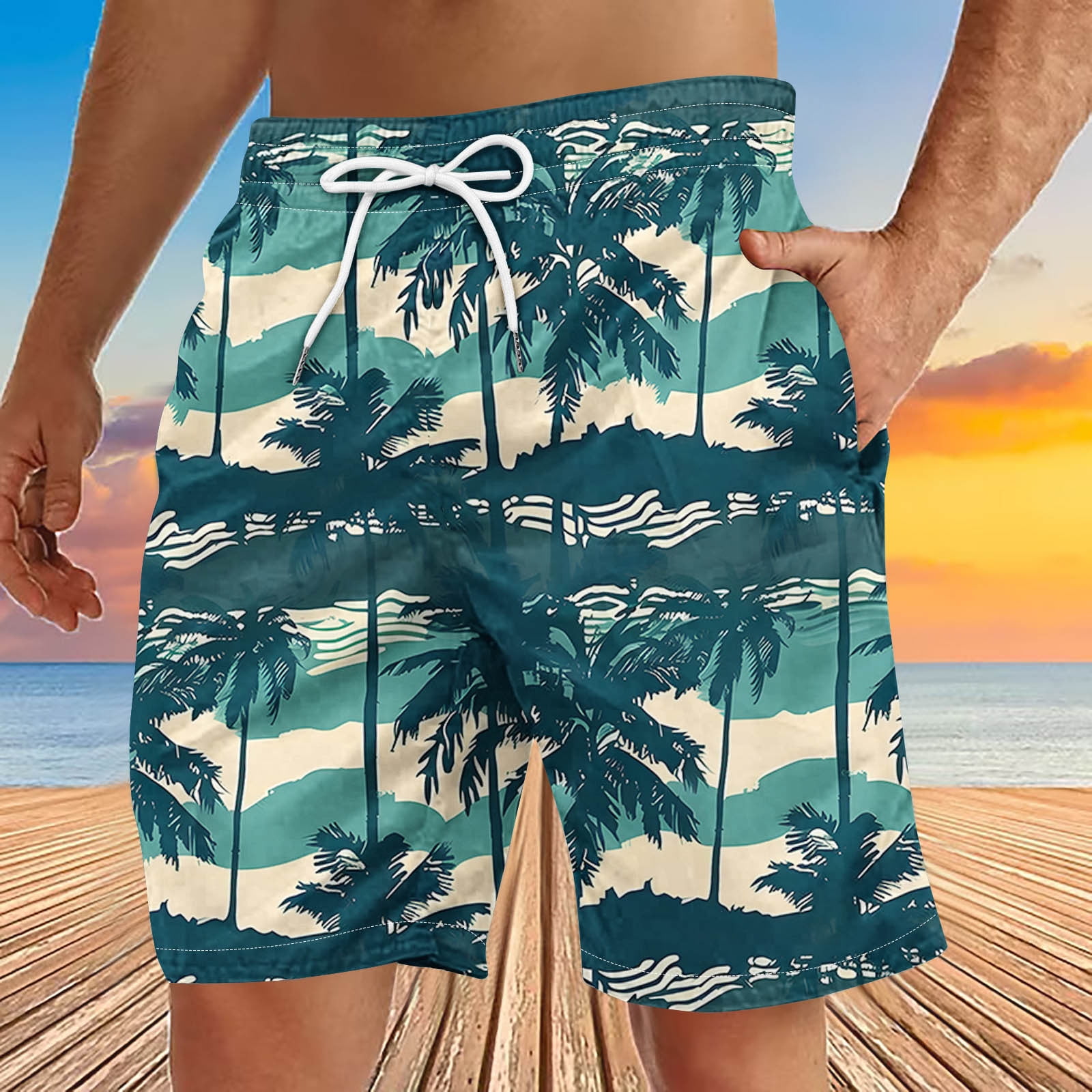 Dovford Mens Swim Trunks Quick Dry Board Shorts with Zipper Pockets ...