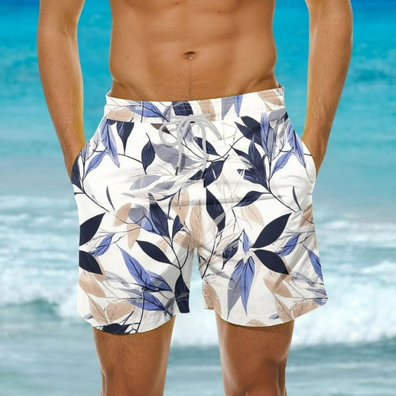 Dovford Mens Swimming Trunks 5 Inch Inseam Swim Shorts Summer Bathing Suit Swimwear Beachwear with Pockets