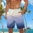 thumbnail image 1 of Dovford Mens Swimming Trunks Board Shorts Quick Dry Beach Shorts with Gradient Color Print Bathing Suits, 1 of 5